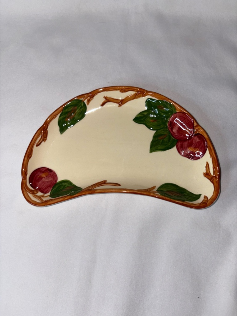 Franciscan Apple Half Moon Plates Set of 3 Vintage USA Hand Painted (As-Is) - Picture 2 of 9